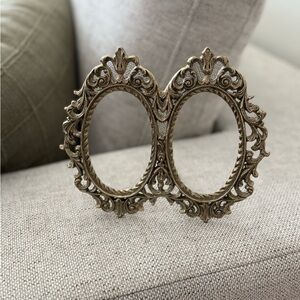 Brass Double Picture Frame Vintage
